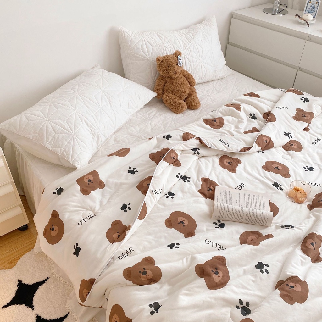 Chăn Bông cotton Dệt Kim Mỏng Điều Hòa Nhiệt Độ Có Lõi Đậu Nành Mới Mùa Hè Có Thể Giặt Máy Được Cho Trẻ Em