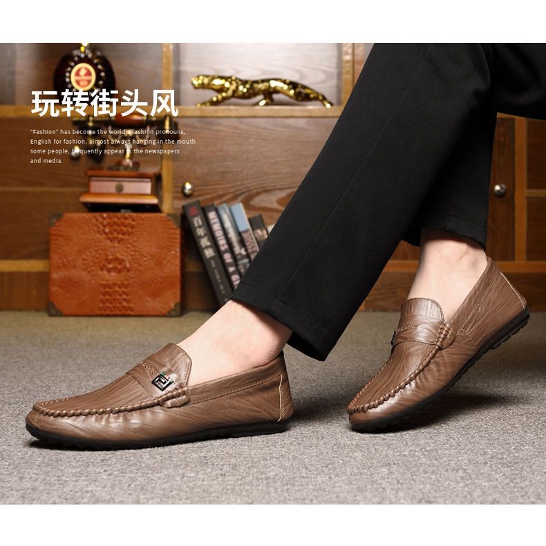 Giày Lười Da Phong Cách Hàn Quốc Cho Nam