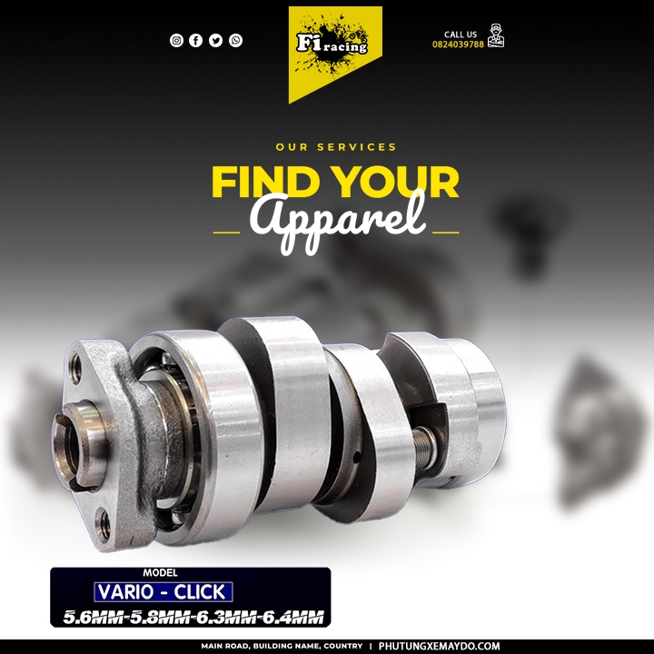 Cốt Cam Độ Vario Click125 Ta Racing 5Ly6 5Ly8 6Ly3 6Ly4