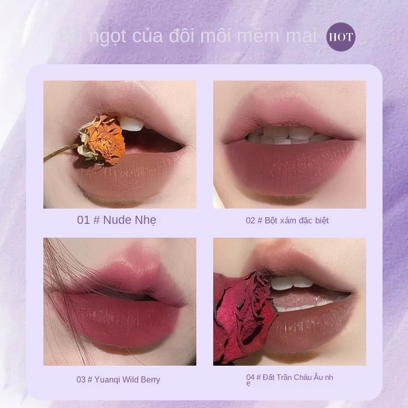 Son Lì Tông Màu nude Tự Nhiên Không Lem son môi merzy son màu đẹp son kem mịn