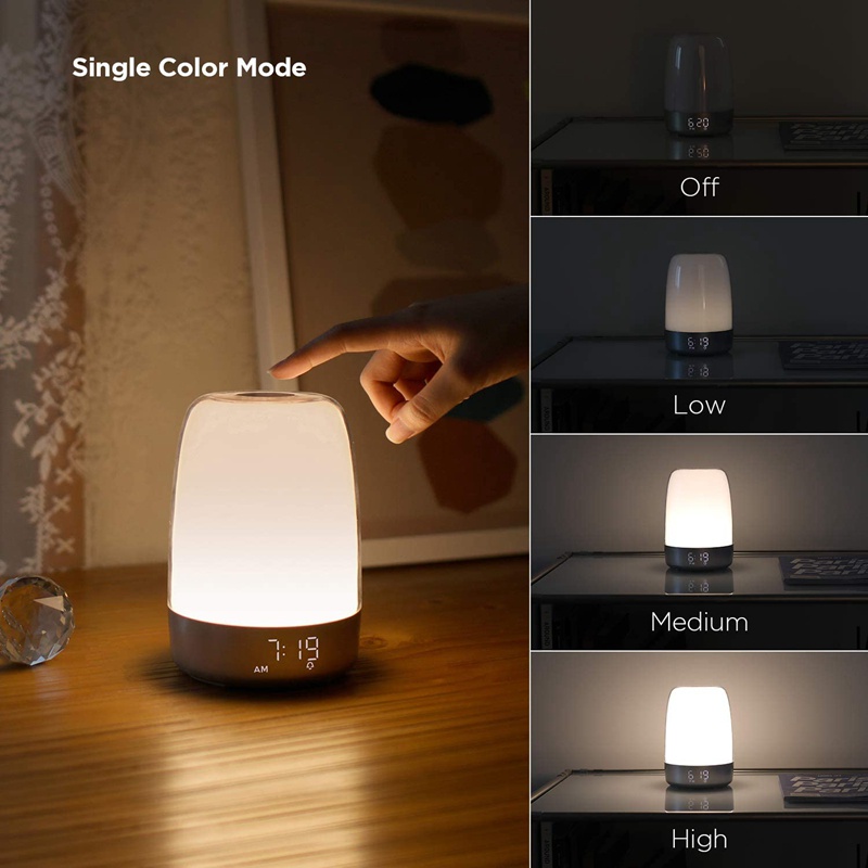 Đồng Hồ Báo Thức Ánh Sáng Ban Đêm Tự Động Thay Đổi 5 Màu Sắc