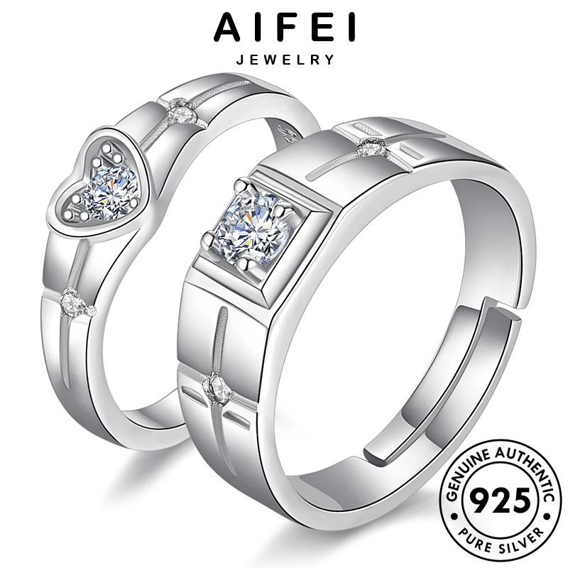 AIFEI JEWELRY 925 kim sức yêu nguyên cương thời hàn bạc kiện nhẫn cặp thật phụ tình moissanite quốc cá bản trang tính đôi R72