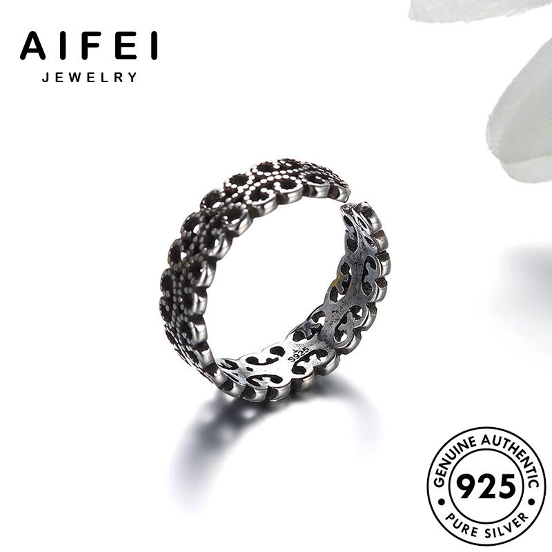 AIFEI JEWELRY thật bạc kiện nữ 925 thời điển bản nhẫn hình mô phụ trang sức quốc cổ hàn nguyên R267
