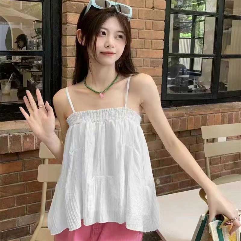 Áo Tank Top Dáng Rộng Màu Trơn Thời Trang Mùa Hè Hàn Quốc Cho Nữ