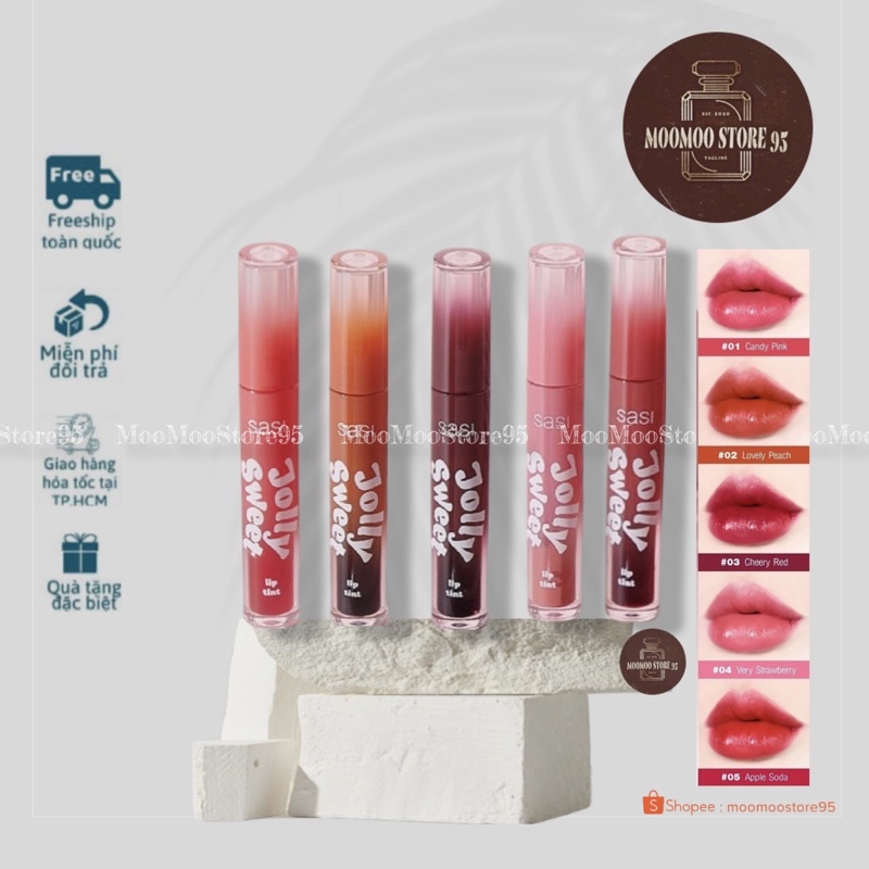 -𝐌𝐨𝐨𝐌𝐨𝐨- Son Tint siêu bền màu - Sasi Jolly Sweet Lip Tint - Thái Lan chính hãng