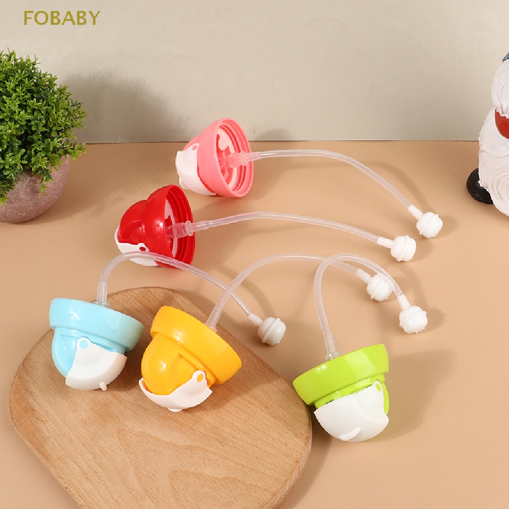 Fobaby Bình Uống Nước Cổ Rộng Bằng Thủy Tinh Cấp Thực Phẩm Kèm Ống Hút Phụ Kiện Tương Thích Với Pigeon PPSU