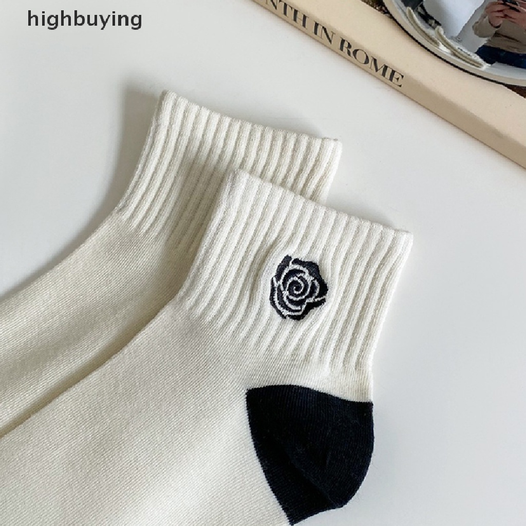 Vớ Cotton Thoáng Khí Thêu Họa Tiết Thời Trang Xuân Hè 2023 Cho Nữ