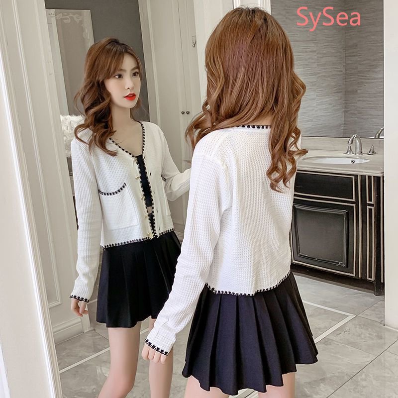 Áo Cardigan Dệt Kim Tay Dài Cổ Chữ V Phong Cách Thời Trang Hàn Quốc Dành Cho Nữ