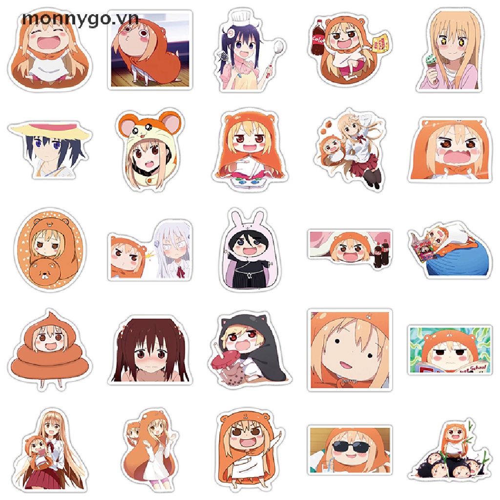 Monnygo 50 Cái Phim Hoạt Hình Anime Himouto! Miếng Dán Trang Trí Laptop / Xe Đạp Hình Umaru-chan Dễ Thương