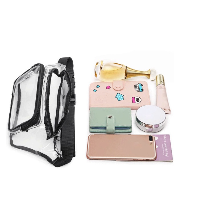 Túi Đeo Thắt Lưng PVC Trong Suốt cá tính 3 màu Túi Du Lịch Tập Thể Dục Ngoài Trời {SẢN PHẨM MỚI }