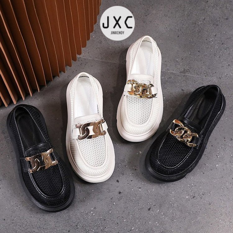 JINxCHOY Giày Cao Gót Mũi Tròn Thiết Kế Thoáng Khí Hợp Thời Trang Cho Nữ