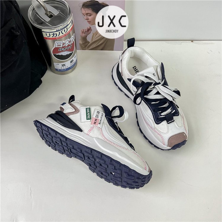 Giày Thể Thao Mũi Tròn Cột Dây Thoáng Khí Trọng Lượng Nhẹ Thời Trang Ulzzang