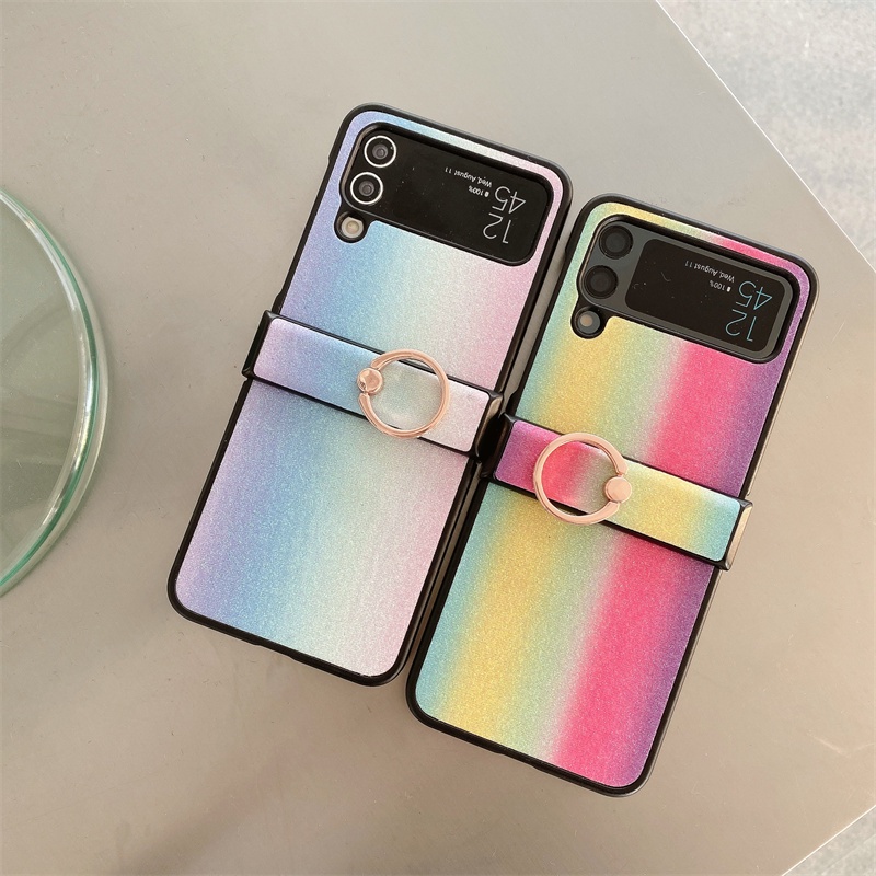Ốp Điện Thoại Da Họa Tiết Hình Học Sang Trọng Chống Trầy Xước Cho Samsung Galaxy Z Flip 4 Z Flip 3