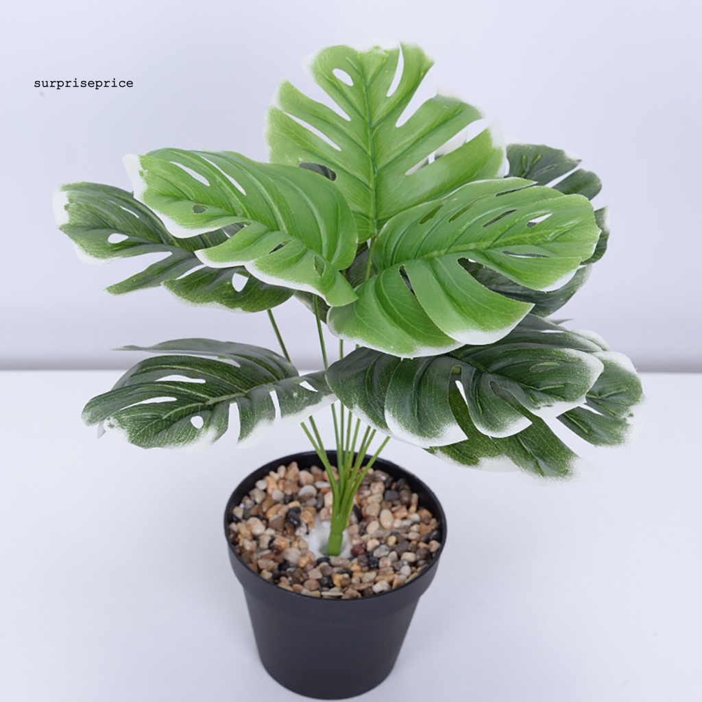 Chậu Cây Monstera Nhân Tạo 9 Nhánh Dùng Trang Trí Tiệc Tùng