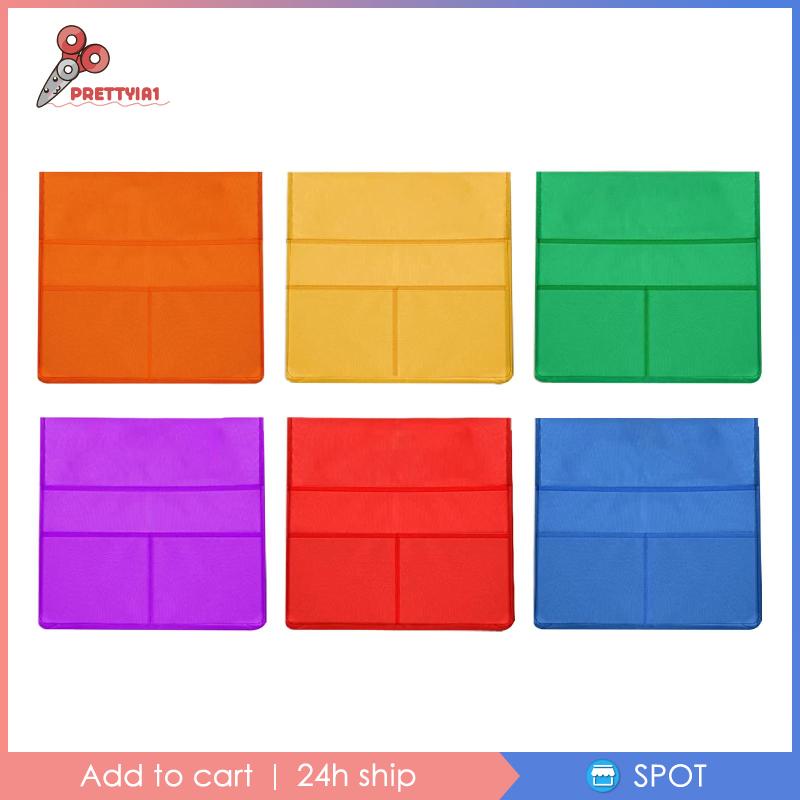 [Prettyia1] Set 6 Túi Đựng Đồ Gắn Sau Ghế Ngồi Kèm Thẻ Tên Dùng Khi Đi Du Lịch