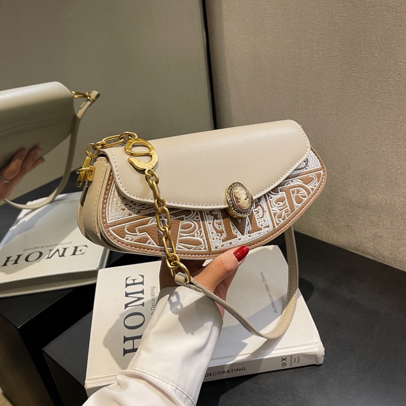 Túi Đeo Vai Thêu Chữ Phong Cách Âu Mỹ Thời Trang 2023 Cho Nữ