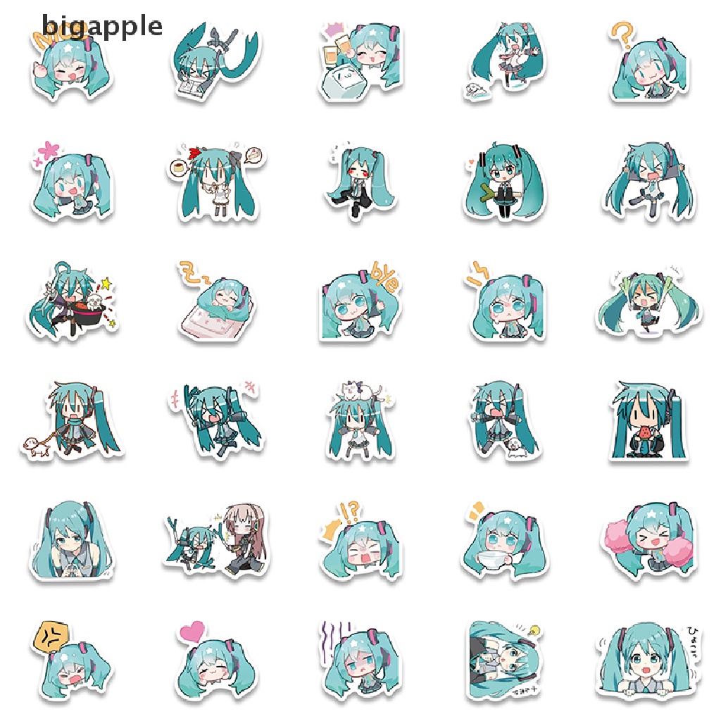 Set 65 Miếng Dán Hoạt Hình Hatsune Miku Graffiti Trang Trí Đa Ứng Dụng
