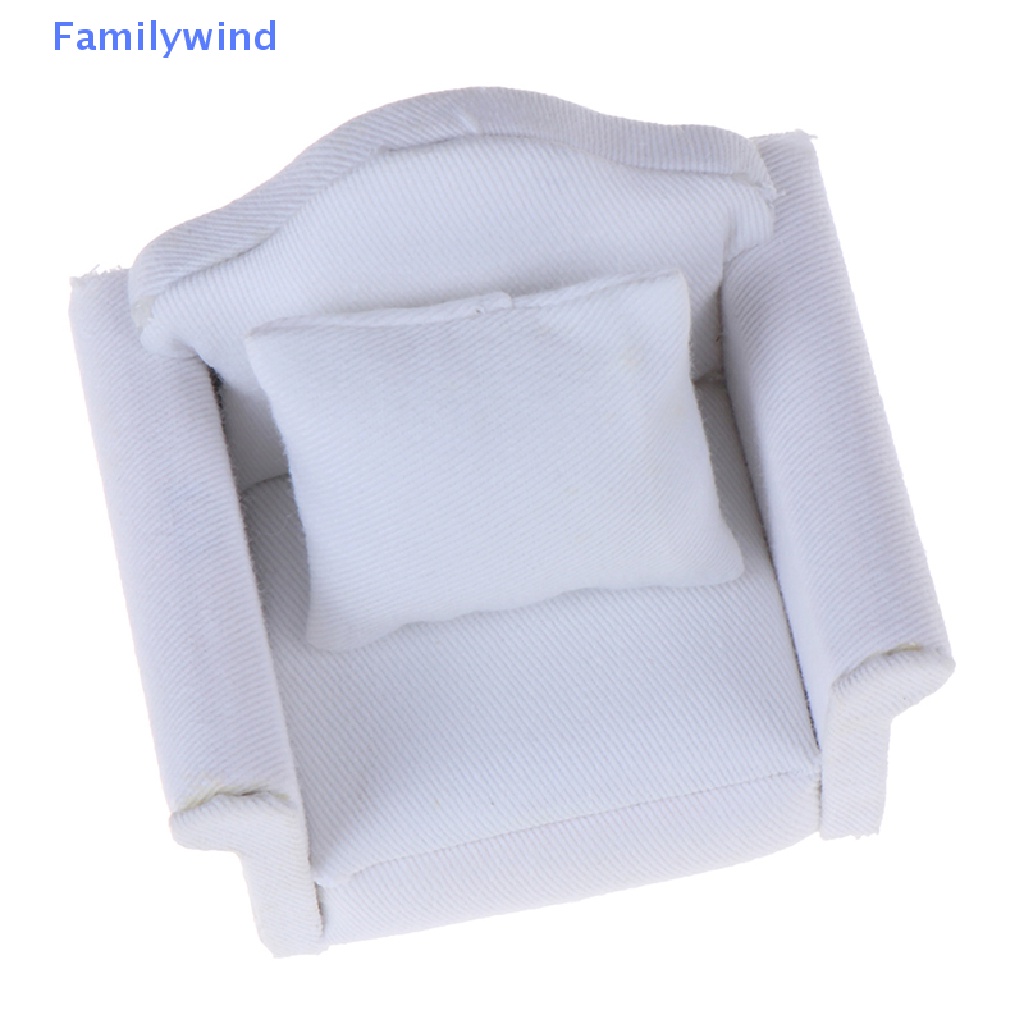 Mô Hình Ghế Sofa Màu Trắng Có Đệm Lưng Tỉ Lệ 1 / 12 Trang Trí Nhà Búp Bê