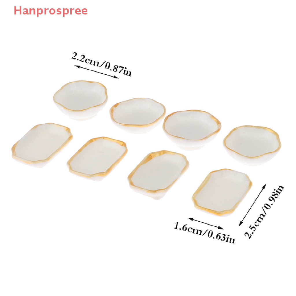 Bộ 4 Chén Dĩa Đựng Bánh Tráng Miệng Trang Trí Nhà Búp Bê Tỉ Lệ 1: 12