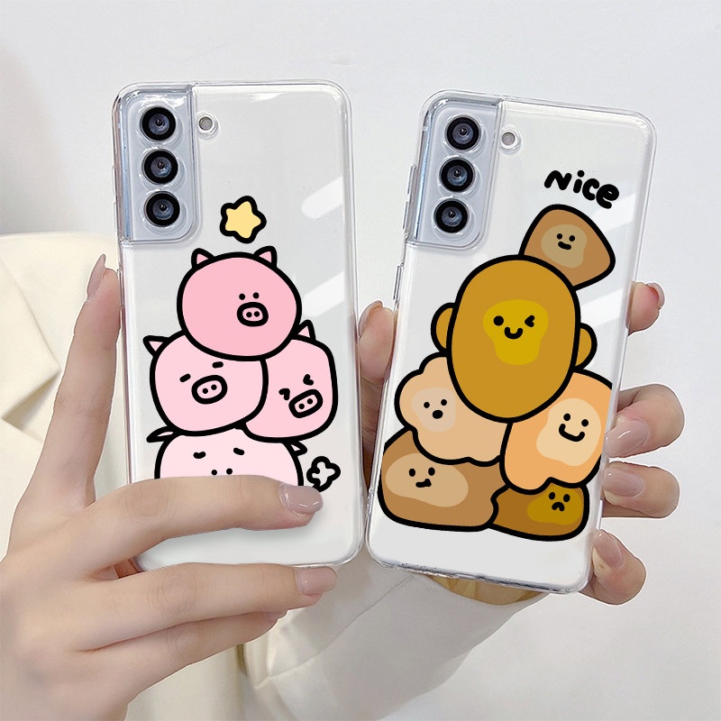 Ốp Điện Thoại Mềm Trong Suốt Họa Tiết Hoạt Hình Cho Samsung S23 Ultra S8 S10 S9 S20 S21 + S21 FE S22 Ultra Note 9 10 + 20 Ultra 5G
