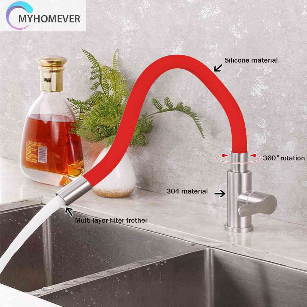 Vòi Nước Bồn Rửa Bằng Thép Không Gỉ Có Thể Xoay Được