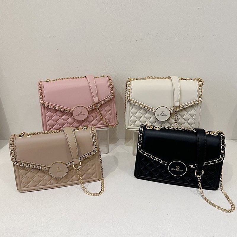 Túi Đeo Vai Dây Xích Khóa Nam Châm Đơn Giản Thời Trang Cho Nữ