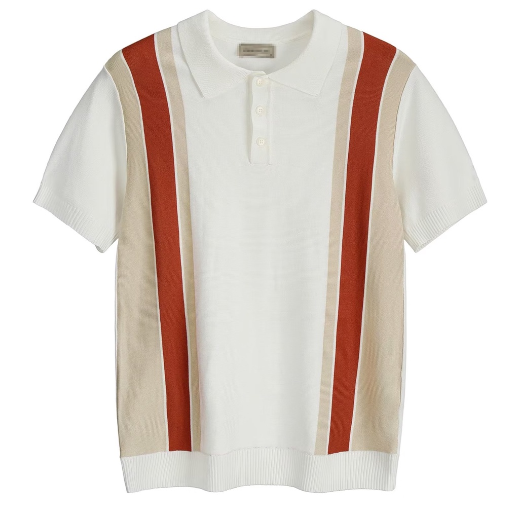 Áo Thun Polo Tay Ngắn Dáng Ôm Họa Tiết Kẻ Sọc Màu Đen Thời Trang Mùa Hè Cao Cấp Cho Nam