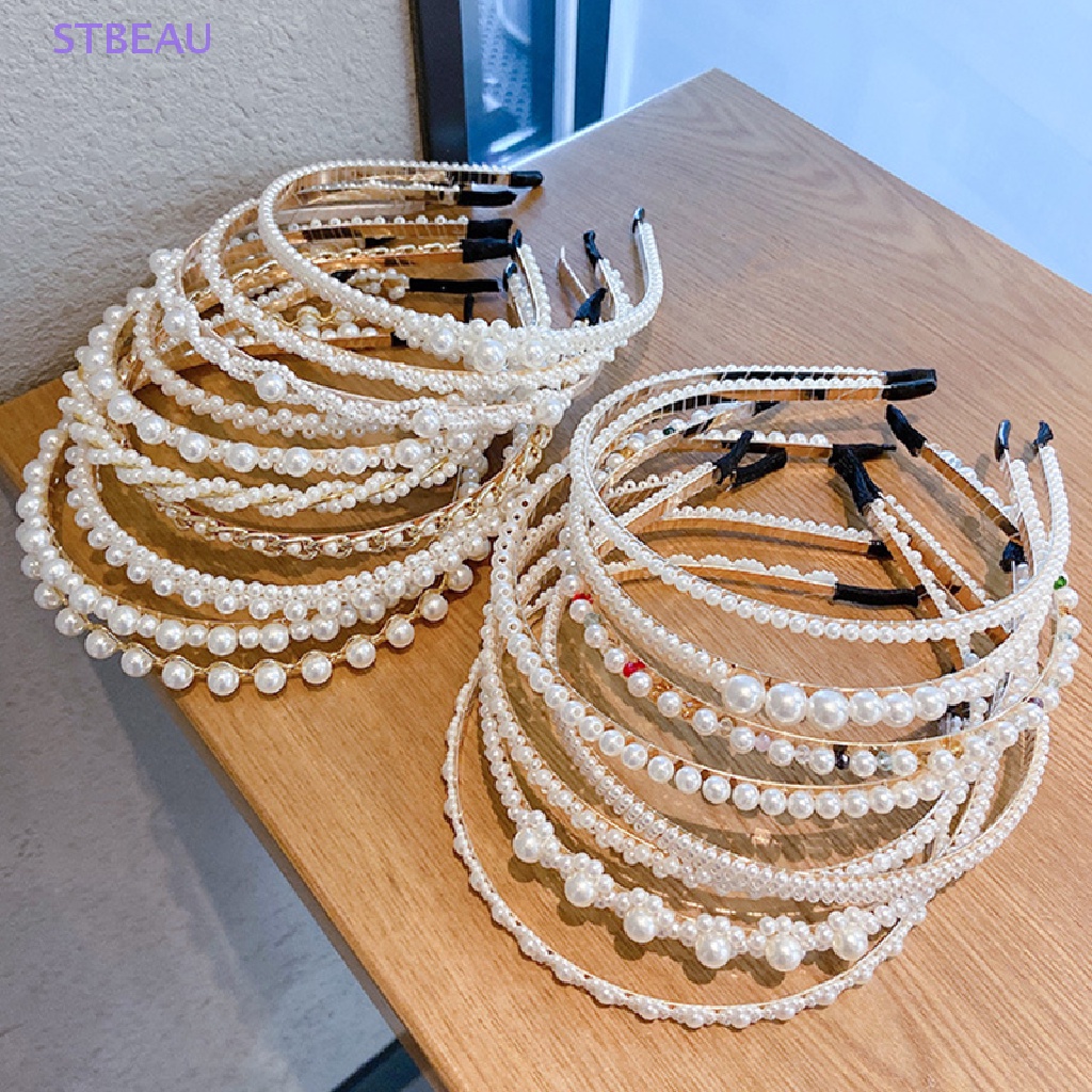 [Cxsteau] Băng Đô Đính Ngọc Trai Giả Thắt Nơ Phong Cách Hàn Quốc Thủ Công Cho Nữ MME