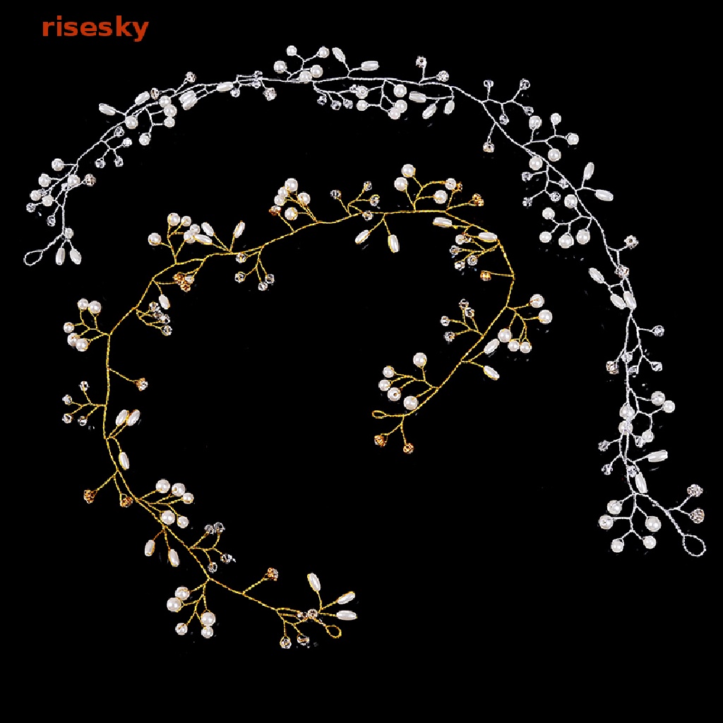 Băng Đô Đính Ngọc Trai Giả 50cm Cho Cô Dâu