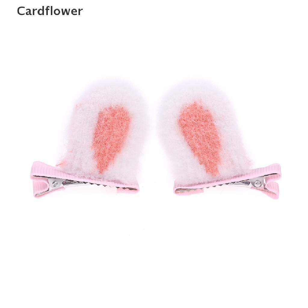 &lt; Cardflower &gt; Kẹp Tóc Tai Thỏ Lông Nhung Ngọt Ngào Phụ Kiện Trang Trí Trẻ Em Đang Giảm Giá