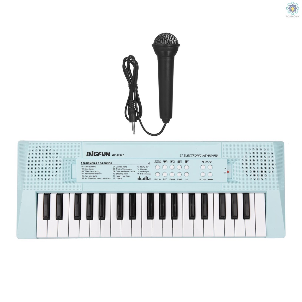 Đàn Piano Điện Mini 37 Phím Màu Xanh Dương Cho Bé