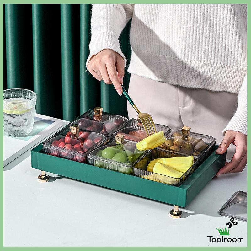 Khay Đựng Trái Cây / Thức Ăn Vặt Có Nắp Đậy Kiểu Bắc Âu Trang Trí Phòng Khách