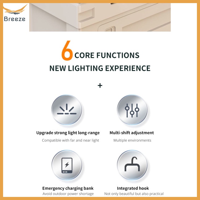 Đèn Pin Cắm Trại 5 Chế Độ Kèm Sạc Tiện Dụng Chất Lượng Cao