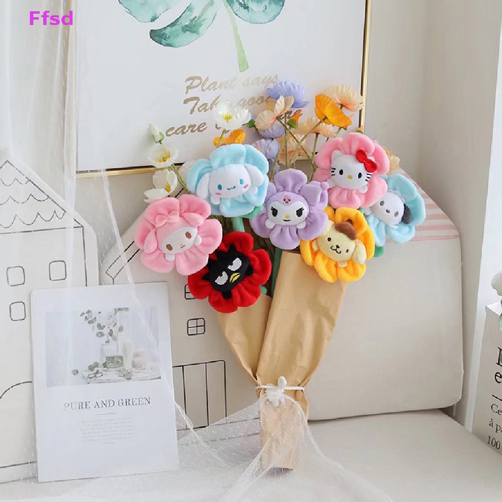 {Ffsd} Kawai Đồ Chơi Búp Bê Nhồi Bông Hoa Hướng Dương Cinnamoroll Kuromi Có Thể Uốn Cong Làm Quà Tặng Bán Chạy Cho Bé Gái