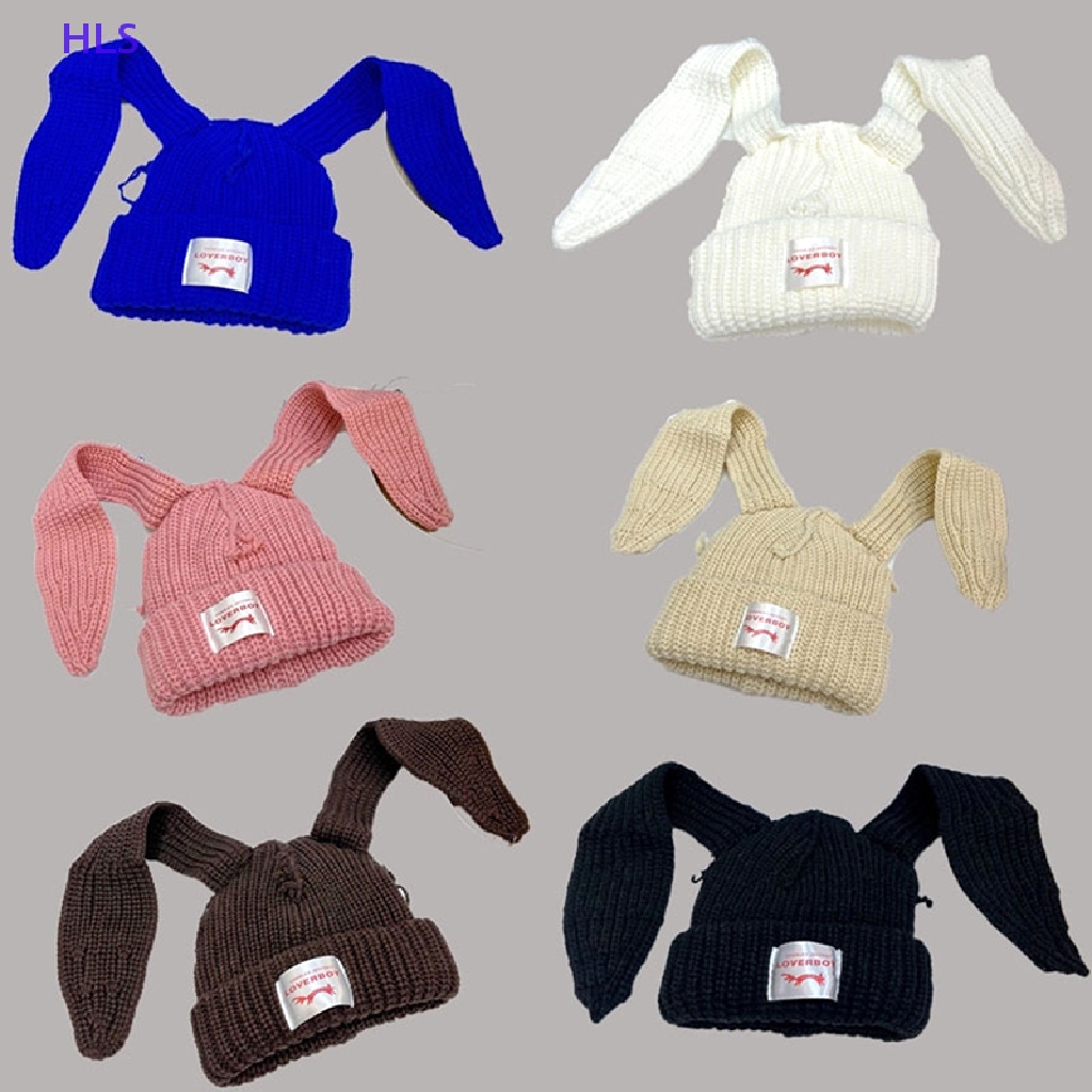 Mũ beanie Dệt Kim Đính Tai Thỏ Và Chữ Dài Dễ Thương Cho Nam Và Nữ