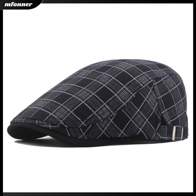 Mũ Beret Họa Tiết Sọc Caro Nhiều Màu Sắc Thoáng Khí Thời Trang Cho Nam