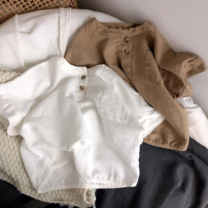 Áo Thun Tay Ngắn Cổ Tròn Dáng Rộng Thoải Mái Phong Cách Retro Cho Bé Trai Và Bé Gái