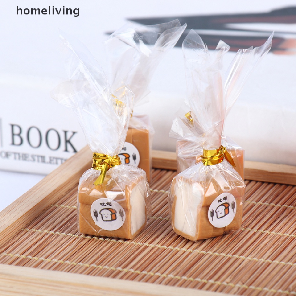 Set 2 Túi Bánh Mì Sandwich Mini Tỉ Lệ 1 / 12 Xinh Xắn Dùng Để Trang Trí Nhà Búp Bê