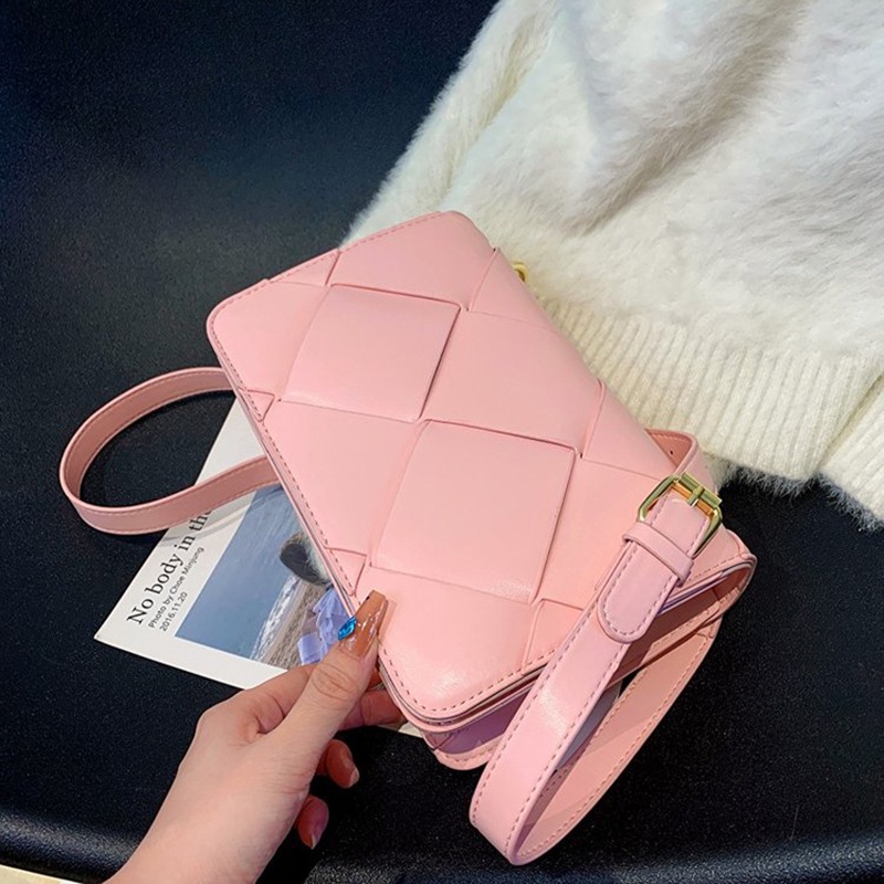 Túi Đeo Vai Hình Vuông Cỡ Nhỏ Thiết Kế Đan Dệt Đơn Giản Thời Trang Hàn Quốc Cao Cấp Cho Nữ