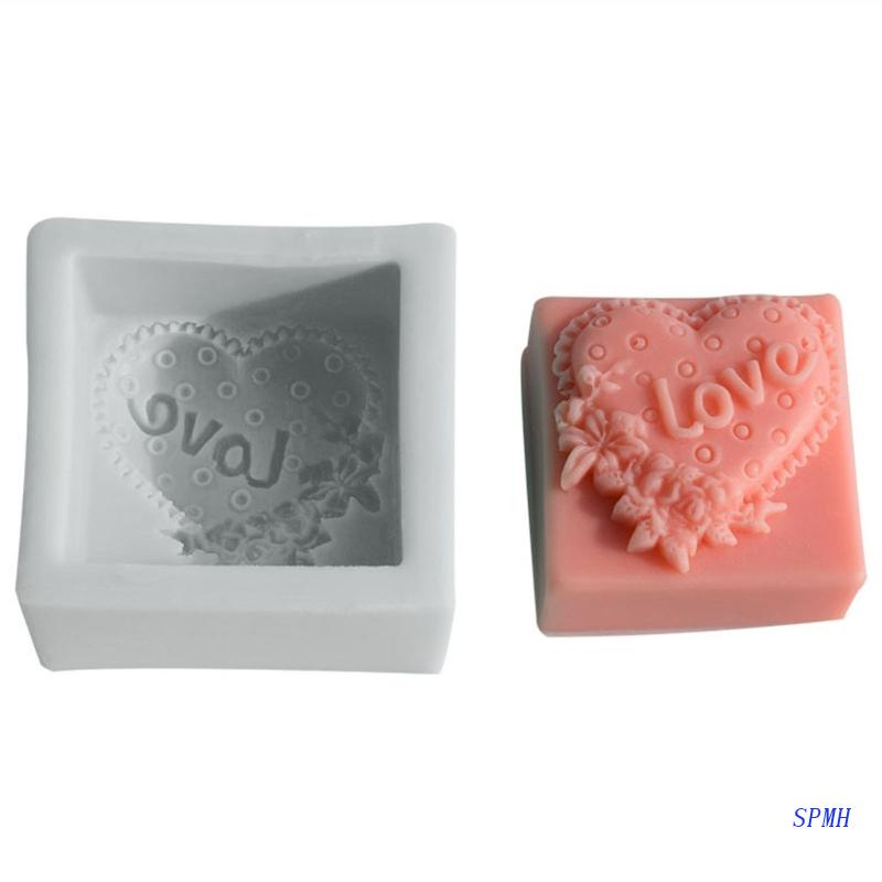 Khuôn Silicone Làm Xà Phòng Thủ Công 3D Hình Trái Tim