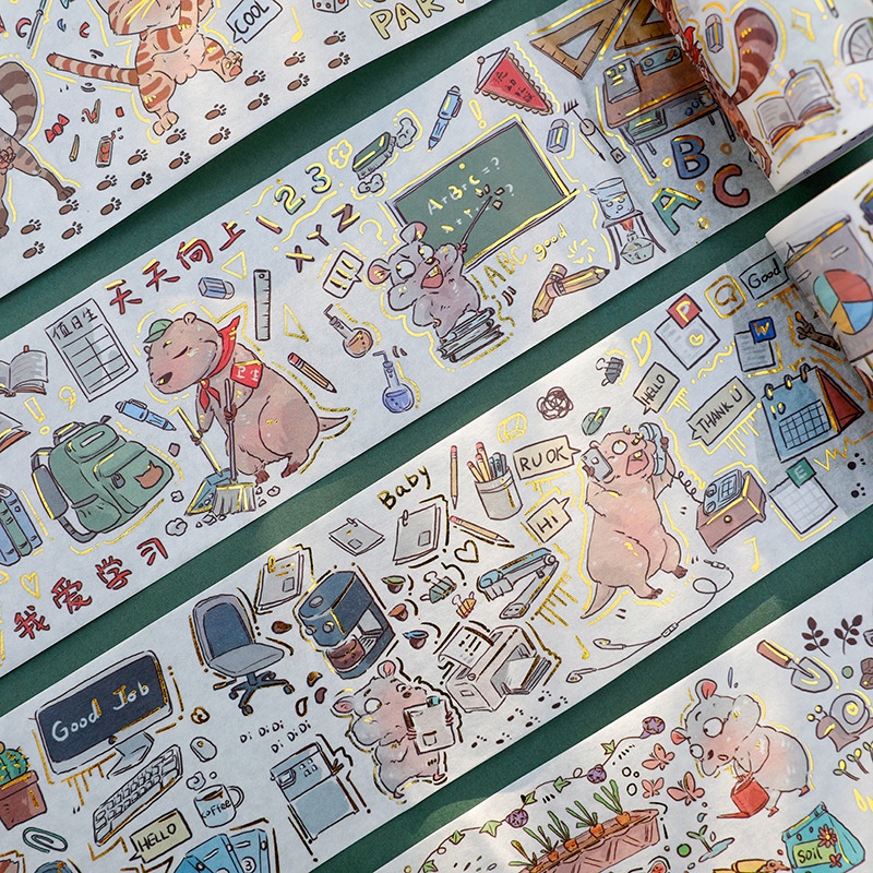 Băng Keo Giấy Họa Tiết Động Vật Rhapsody Dễ Thương Dùng Trang Trí Sổ Tay DIY