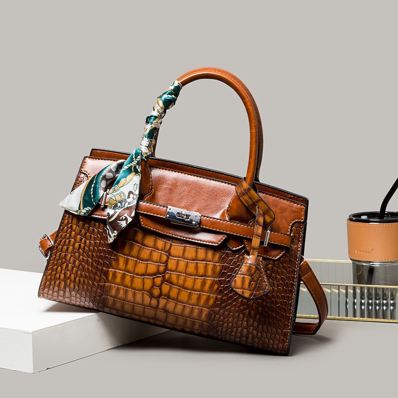 Túi Xách Đeo Vai Họa Tiết Da Cá Sấu Thời Trang Âu Mỹ 2023 Cho Nữ