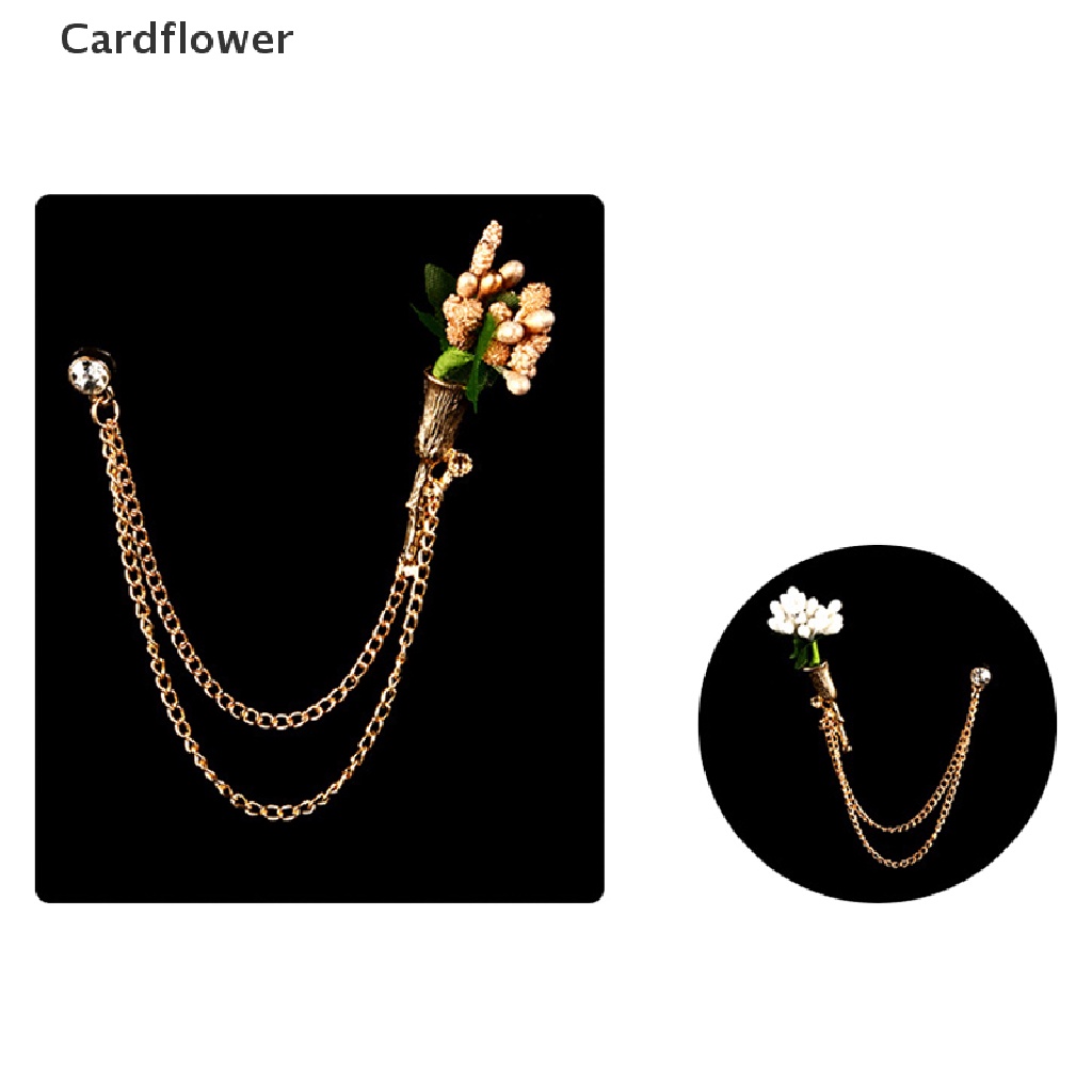< Cardflower > Ghim Cài Áo Sơ Mi Hình Hoa Pha Lê Tua Rua Nhiều Màu Sắc Cho Nam Và Nữ