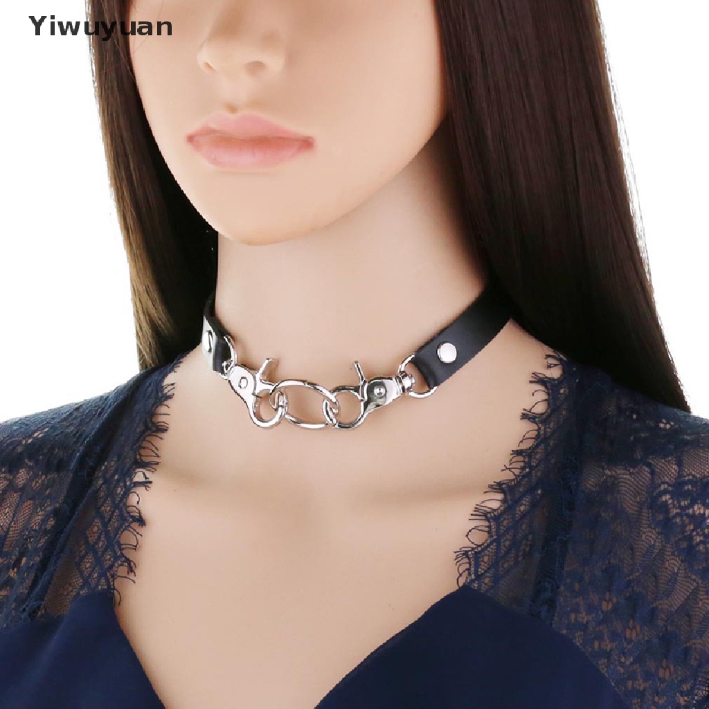 < Yiwuyuan > Vòng Cổ Choker Da Phong Cách Punk Gothic Bằng Kim Loại Cho Nam Và Nữ