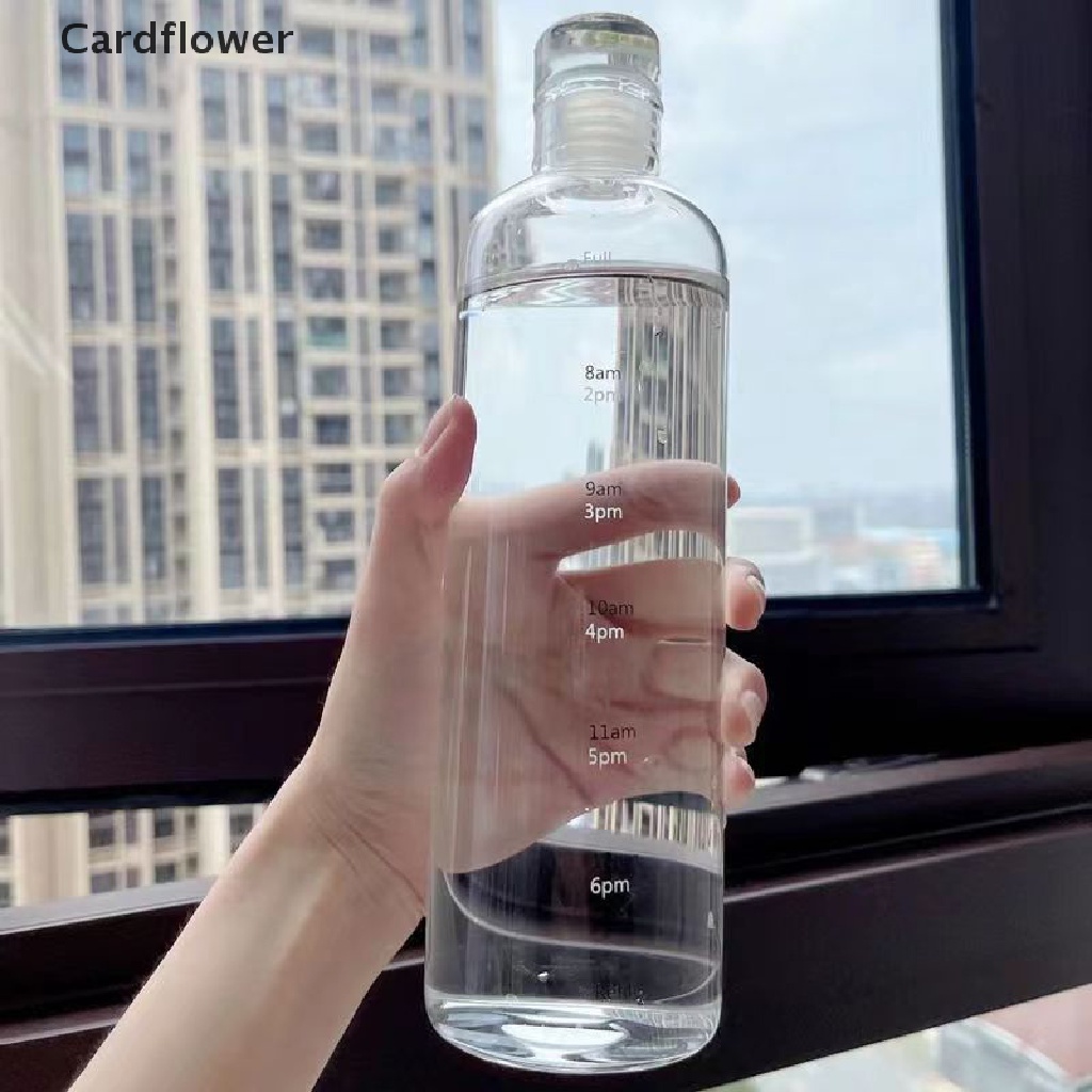 < Cardflower > Bình Nước Trong Suốt Dung Tích Lớn Có Thang Đo Thời Gian Sáng Tạo