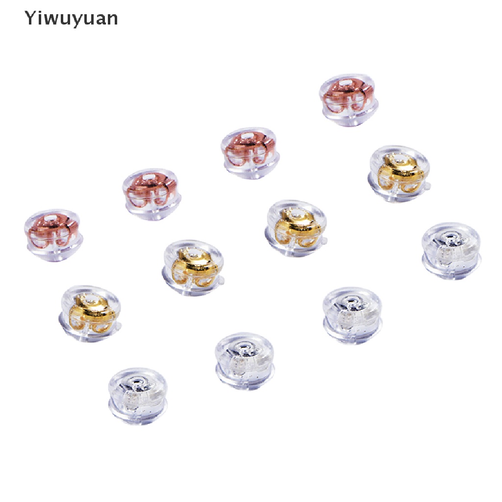 &lt; Yiwuyuan &gt; 10 Nút Bịt Bông Tai Mềm Trong Suốt Hữu Ích