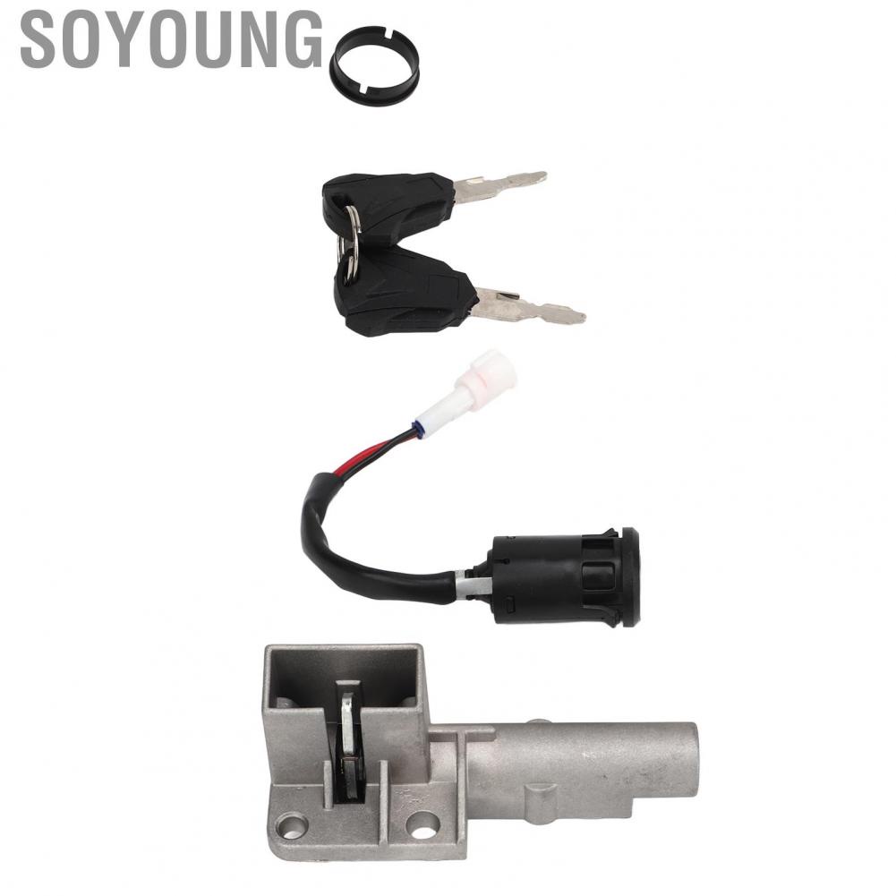 Soyoung Ignition Lock Cylinder  Easy To Install Key Switch Durable Perfect Fit High Strength Wear Proof for Electric Motocross Bike