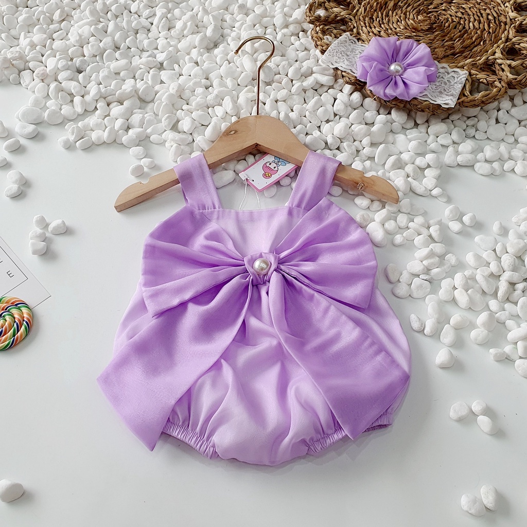 Set bodysuit 2 dây bé gái sơ sinh kèm turban ren MINTSCLOSET Mint's Closet bộ đồ liền thân 1 2 tuổi - BS6116 - BS6119