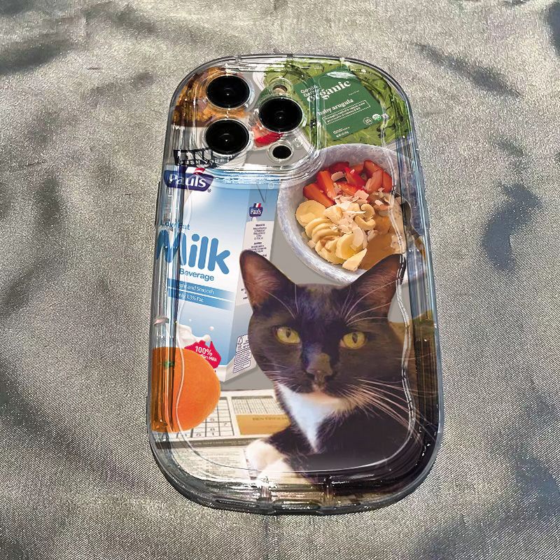 ✅Ốp Điện Thoại Mềm Trong Suốt Chống Sốc Hình Mèo Đen Cho Iphone 8p11 / 712 / 13promaxxs / xr 14