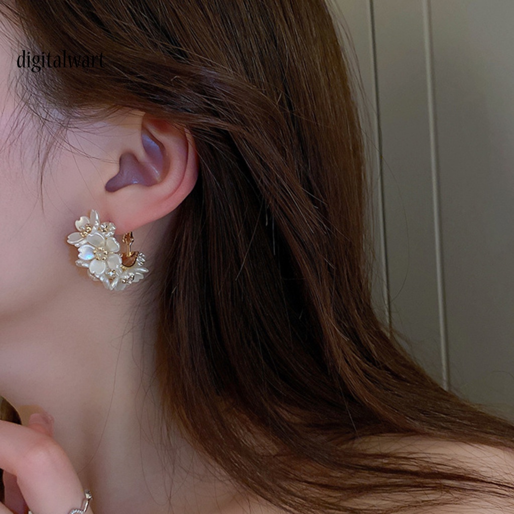 Kỹ Thuật Số| 1 Đôi Bông Tai Tròn Đính Đá Lấp Lánh Thời Trang Dành Cho Nữ